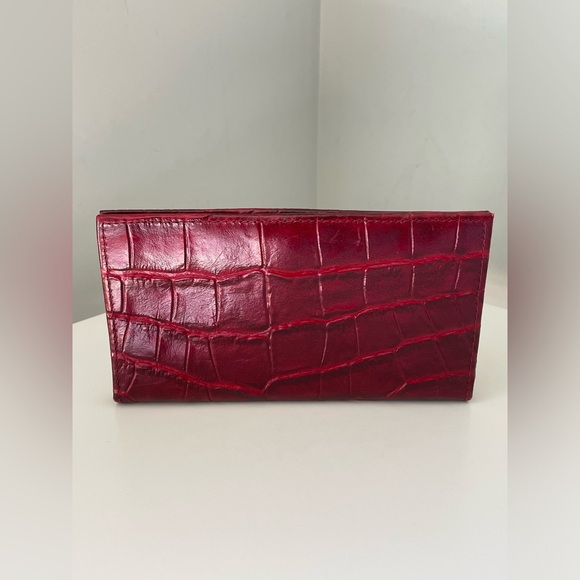 Brighton Red Croc Embossed Wallet - Picture 2 of 9